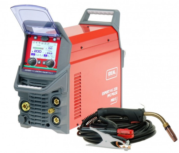 Spawarka sterowana mikroprocesorem inwertorowa EXPERT MIG 220 PFC PULSE Pro5 LCD IDEAL EXMIG220P