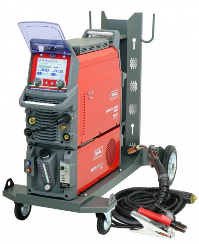 Profesjonalny inwertorowy półautomat spawalniczy EXPERT MIG 380W PULSE Pro7 LCD +chłodnica, wózek IDEAL EXMIG380WP