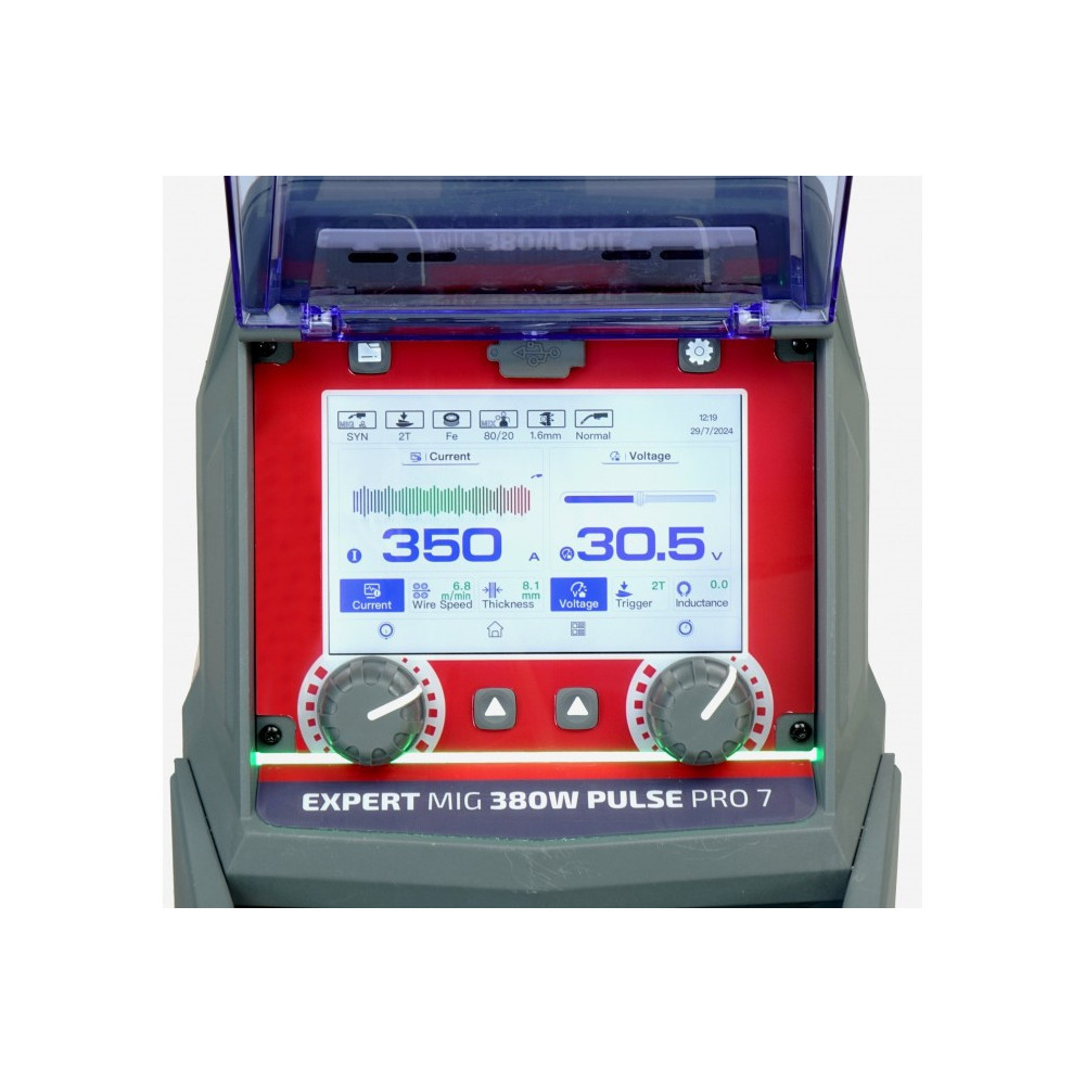 Profesjonalny inwertorowy półautomat spawalniczy EXPERT MIG 380W PULSE Pro7 LCD +chłodnica, wózek IDEAL EXMIG380WP