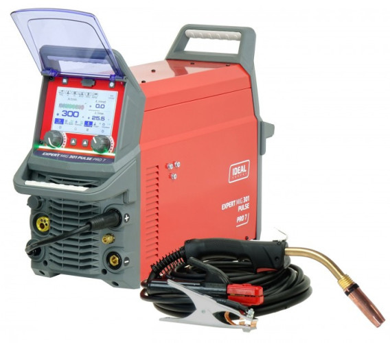 Profesjonalny inwertorowy półautomat spawalniczy EXPERT MIG 301 PULSE Pro7 LCD IDEAL EXMIG301P