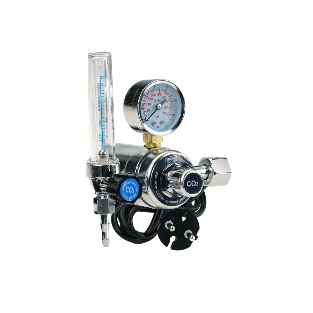 Reduktor CO2/Ar z rotametrem i podgrzewaczem 230V IDEAL 265523
