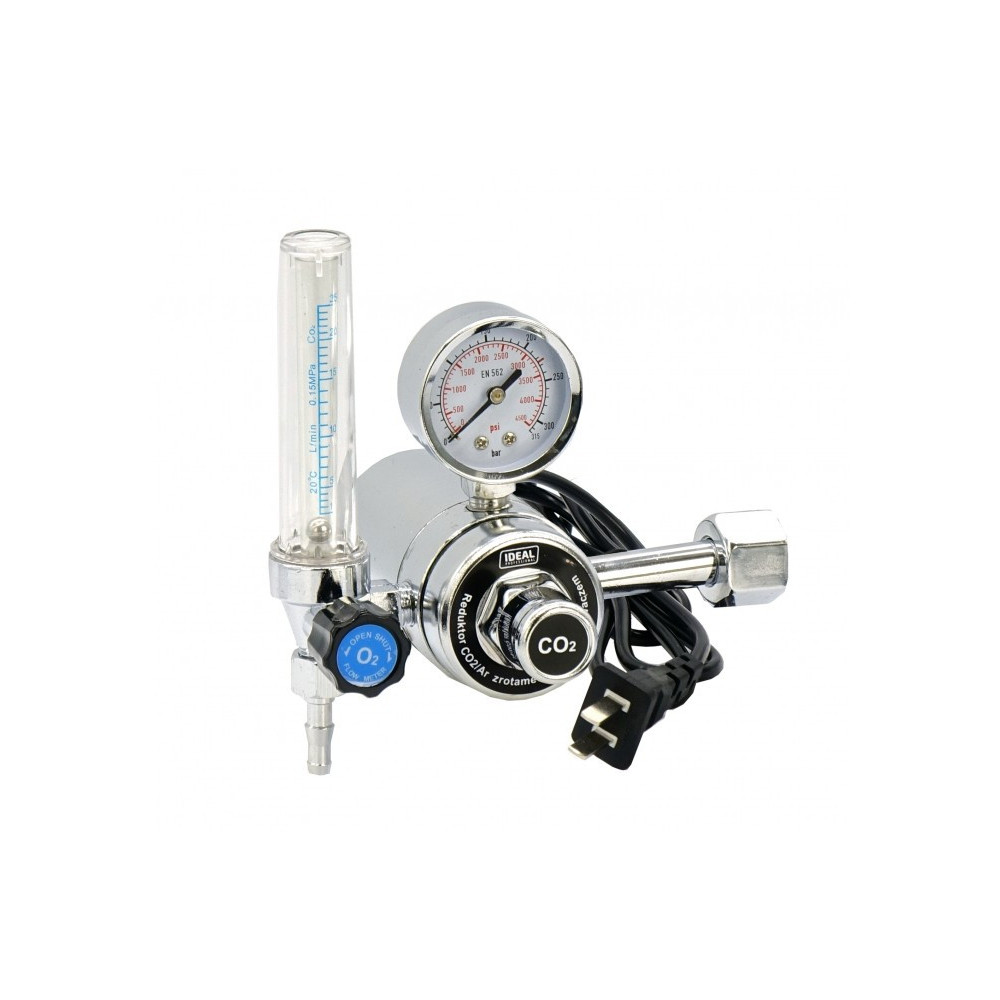 Reduktor CO2/Ar z rotametrem i podgrzewaczem 36V IDEAL 265500