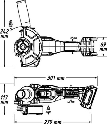 Akumulatorowa szlifierka kątowa ⌀ 125 mm ∙ 18 V  Hazet 9533-10 Katalog promocyjny 2025