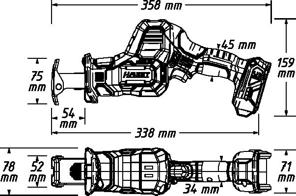 Akumulatorowa piła szablasta ∙ długi skok ∙ 18 V Hazet 9534-10 Katalog promocyjny 2025