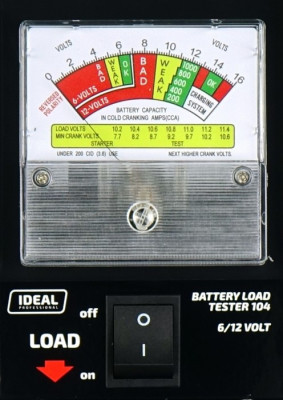 Tester akumulatorów - obciążeniowy 6/12V IDEAL LBT104