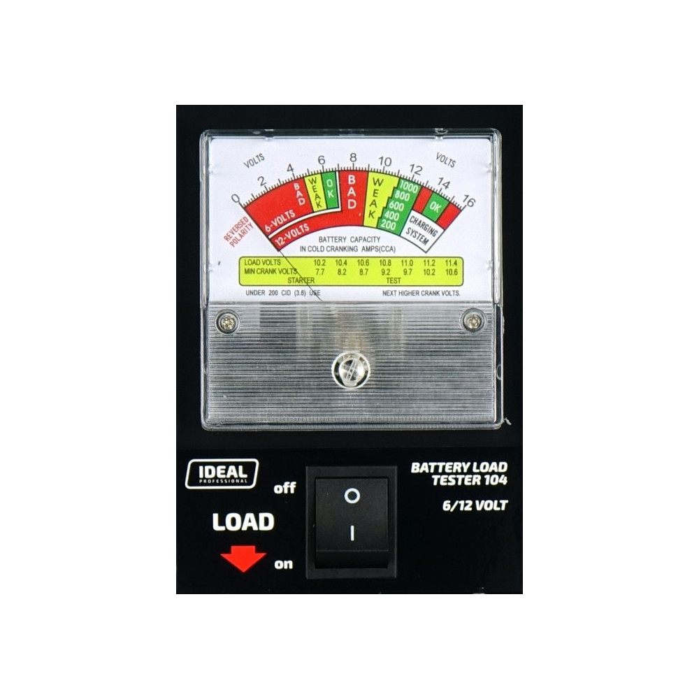 Tester akumulatorów - obciążeniowy 6/12V IDEAL LBT104