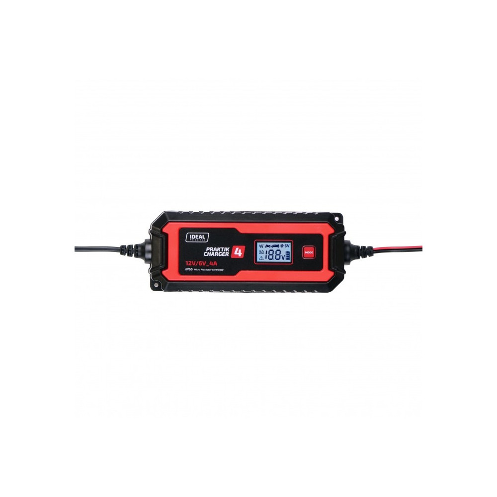 Inteligentny, przenośny prostownik PRAKTIK CHARGER 4 LCD 6/12V IDEAL PCHARGE4V2