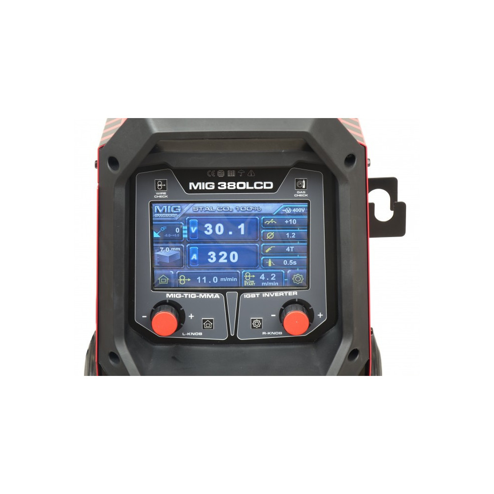 Profesjonalny synergiczny półautomat spawalniczy TECNO MIG 380 LCD SYNERGIC IDEAL TMIG380LCD