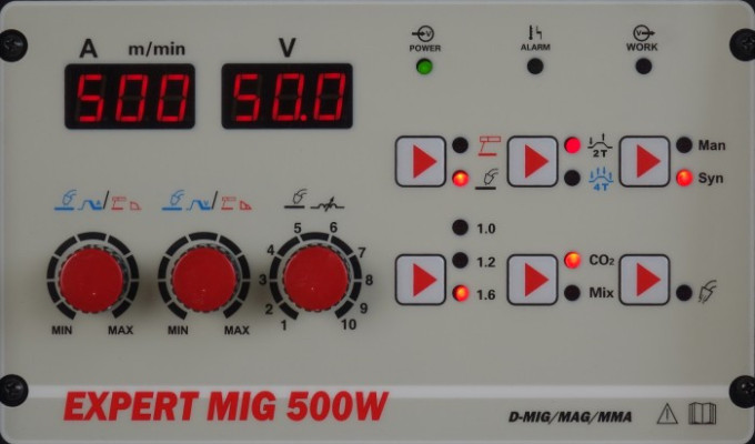 Profesjonalny inwertorowy półautomat spawalniczy EXPERT MIG 500W SYNERGIC + podajnik IDEAL EXMIG500W