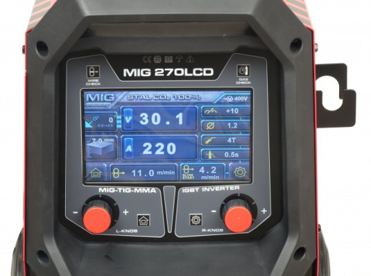 Profesjonalny synergiczny półautomat spawalniczy TECNO MIG 270 LCD SYNERGIC IDEAL TMIG270LCD