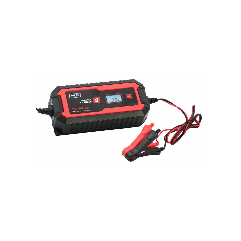 Inteligentny, przenośny prostownik PRAKTIK CHARGER 8 LCD 6/12V IDEAL  PCHARGE8