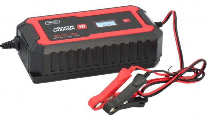 Inteligentny, przenośny prostownik PRAKTIK CHARGER 10 LCD 6/12V IDEAL PCHARGE10