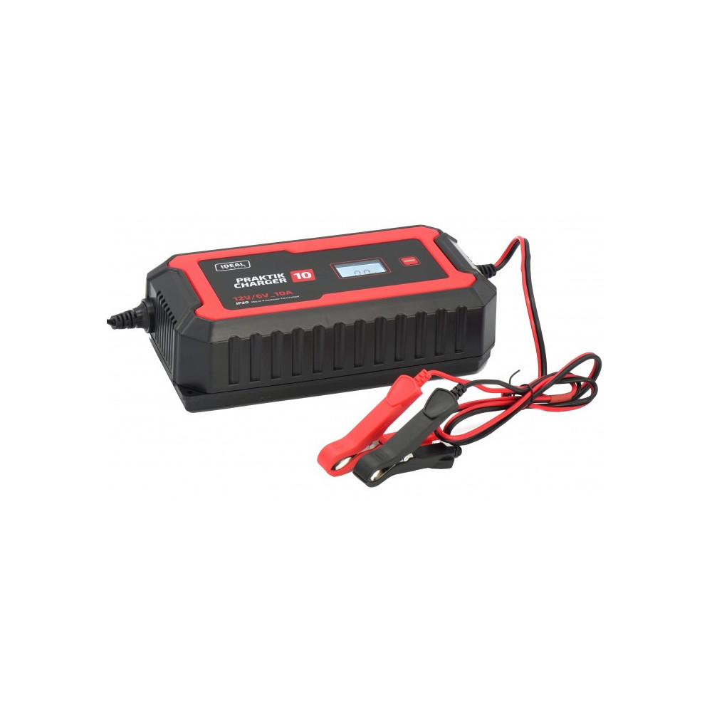 Inteligentny, przenośny prostownik PRAKTIK CHARGER 10 LCD 6/12V IDEAL PCHARGE10