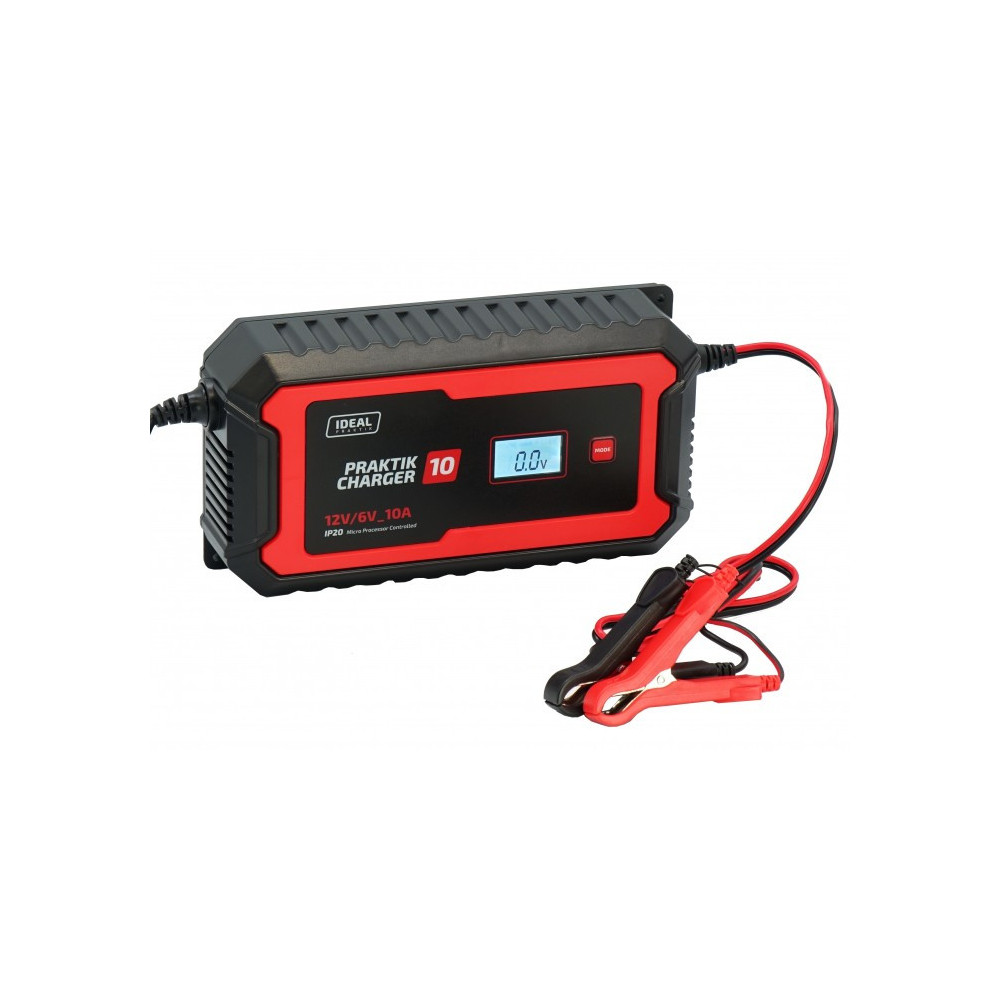 Inteligentny, przenośny prostownik PRAKTIK CHARGER 10 LCD 6/12V IDEAL PCHARGE10