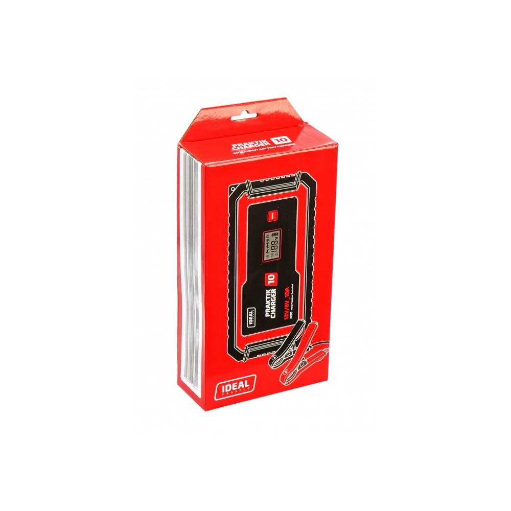 Inteligentny, przenośny prostownik PRAKTIK CHARGER 10 LCD 6/12V IDEAL PCHARGE10