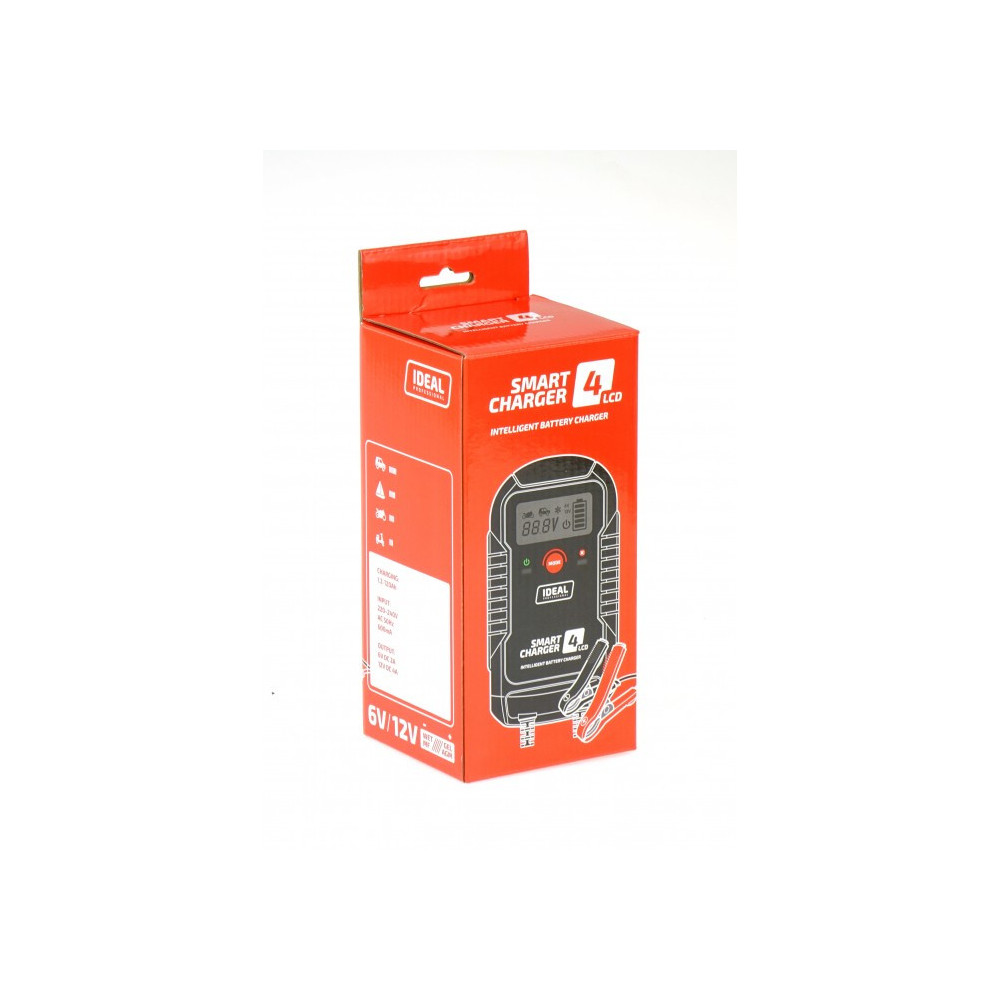 Inteligentny prostownik do ładowania akumulatorów SMART CHARGER 4 LCD 6/12V IDEAL SMART4LCD