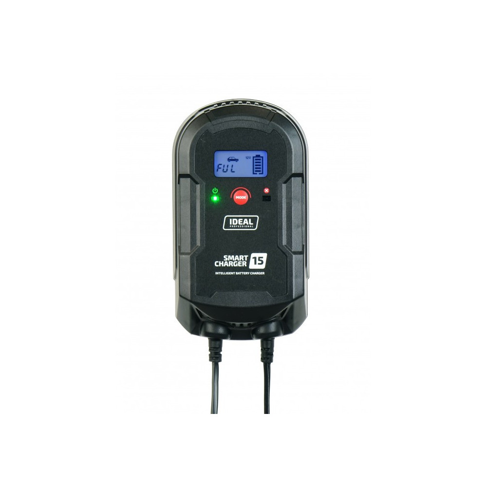 Inteligentny prostownik do ładowania akumulatorów SMART CHARGER 15 LCD 12/24V IDEAL SMART15LCD