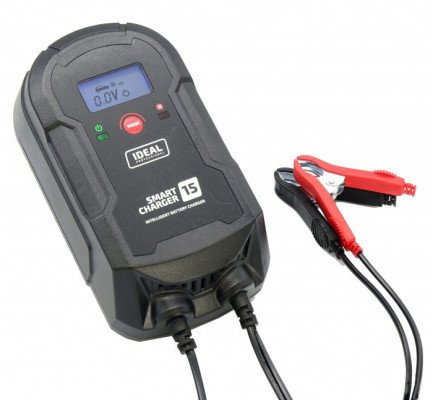 Inteligentny prostownik do ładowania akumulatorów SMART CHARGER 15 LCD 12/24V IDEAL SMART15LCD