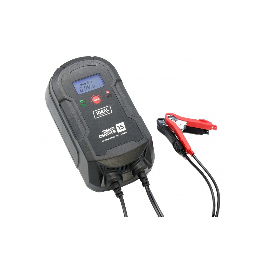 Inteligentny prostownik do ładowania akumulatorów SMART CHARGER 15 LCD 12/24V IDEAL SMART15LCD
