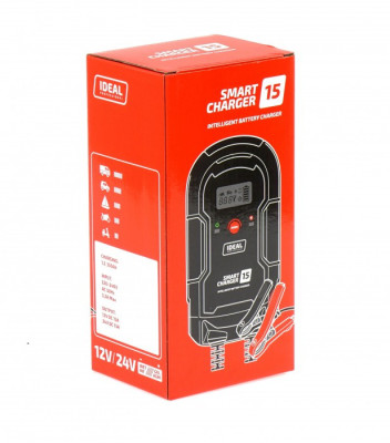 Inteligentny prostownik do ładowania akumulatorów SMART CHARGER 15 LCD 12/24V IDEAL SMART15LCD