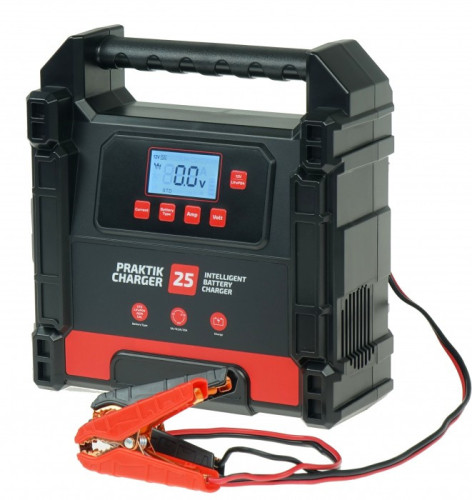 Inteligentny prostownik do ładowania akumulatorów PRAKTIK CHARGER 25 LCD 12/24V Lithium IDEAL PCHARGE25