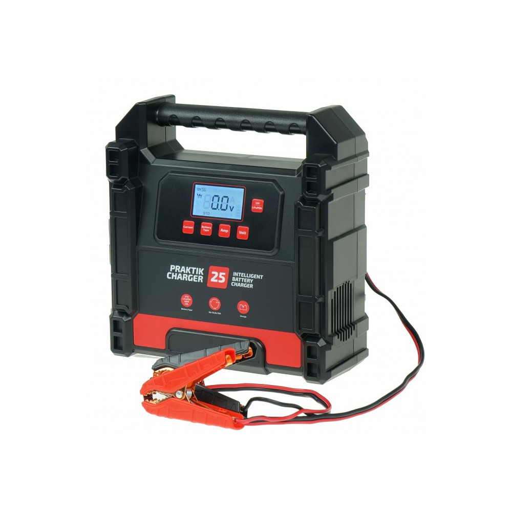 Inteligentny prostownik do ładowania akumulatorów PRAKTIK CHARGER 25 LCD 12/24V Lithium IDEAL PCHARGE25