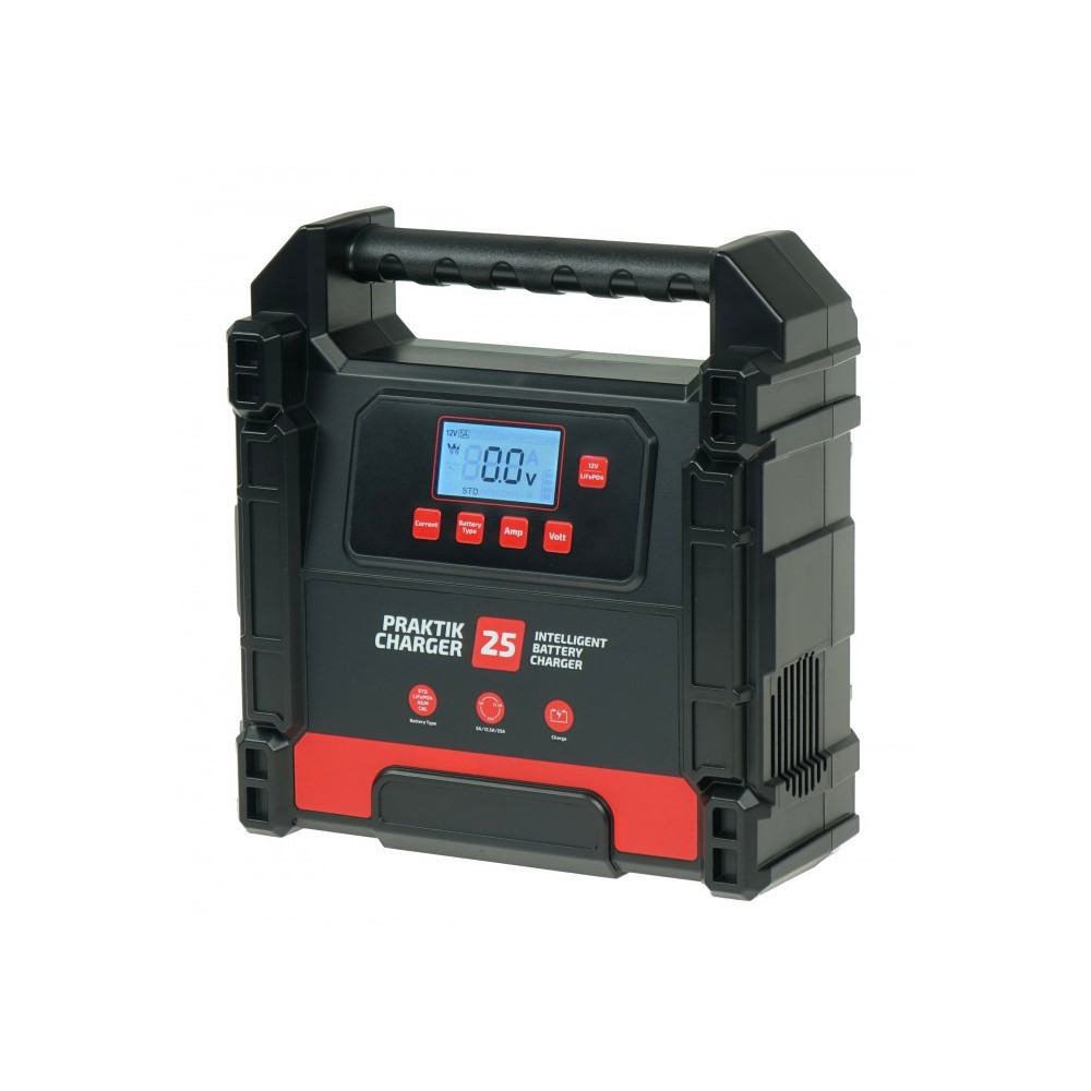 Inteligentny prostownik do ładowania akumulatorów PRAKTIK CHARGER 25 LCD 12/24V Lithium IDEAL PCHARGE25