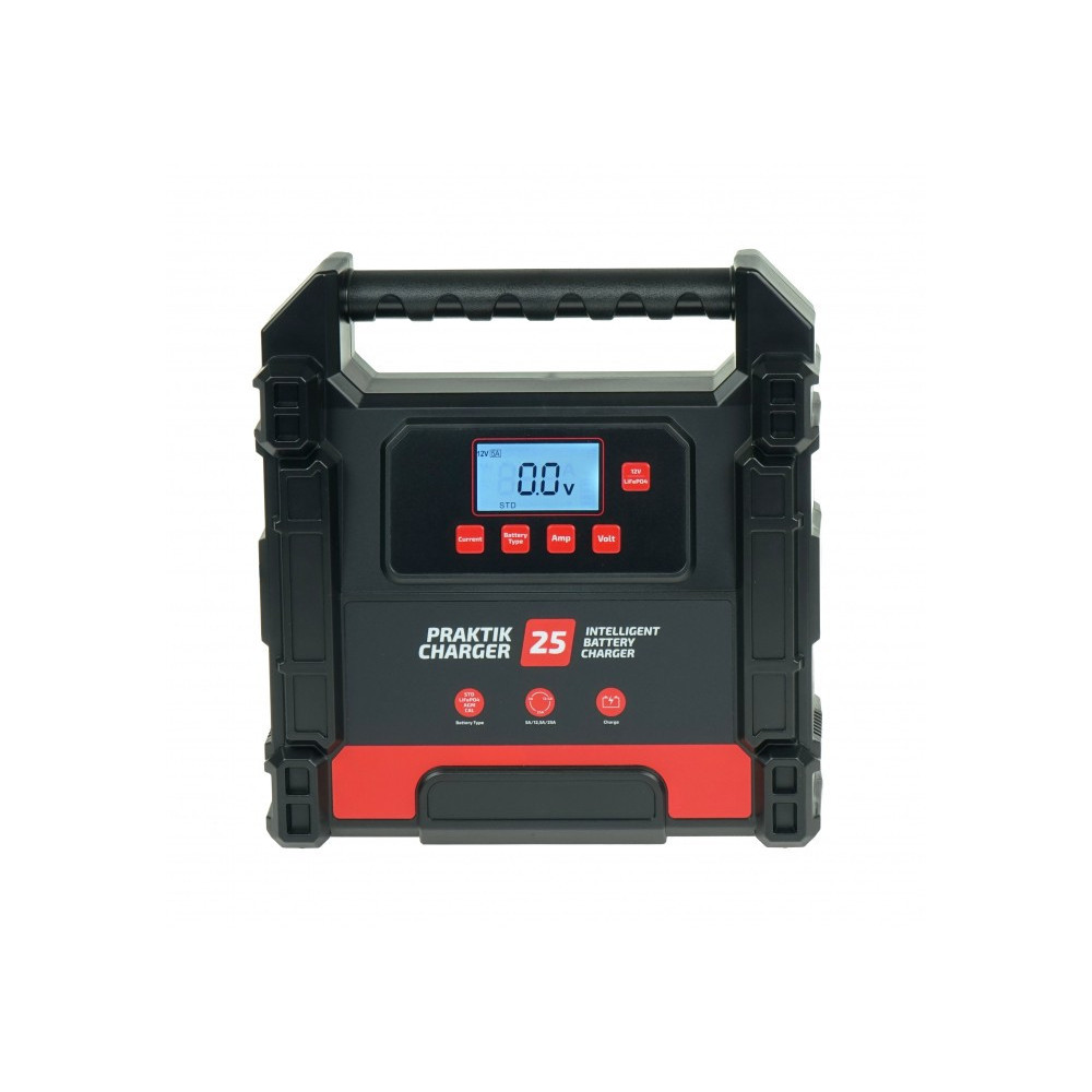 Inteligentny prostownik do ładowania akumulatorów PRAKTIK CHARGER 25 LCD 12/24V Lithium IDEAL PCHARGE25