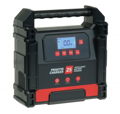 Inteligentny prostownik do ładowania akumulatorów PRAKTIK CHARGER 25 LCD 12/24V Lithium IDEAL PCHARGE25