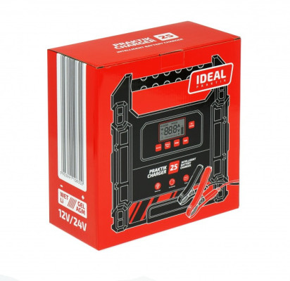 Inteligentny prostownik do ładowania akumulatorów PRAKTIK CHARGER 25 LCD 12/24V Lithium IDEAL PCHARGE25