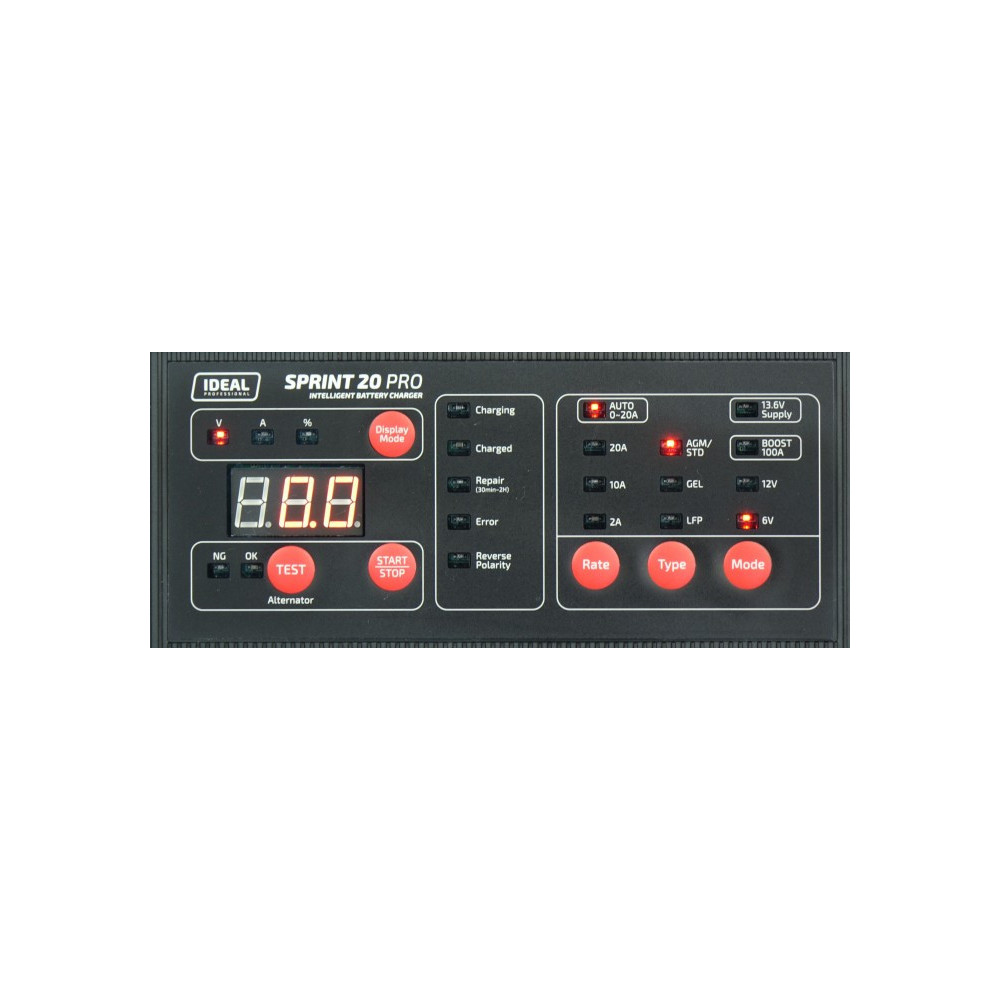 Prostownik do ładowania i rozruchu SPRINT 20 PRO WET/AGM/Lithium 6/12V IDEAL SPRINT20PRO