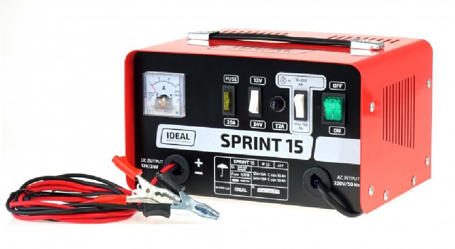 Prostownik do ładowania akumulatorów SPRINT 15 230V 12-24V IDEAL SPRINT15