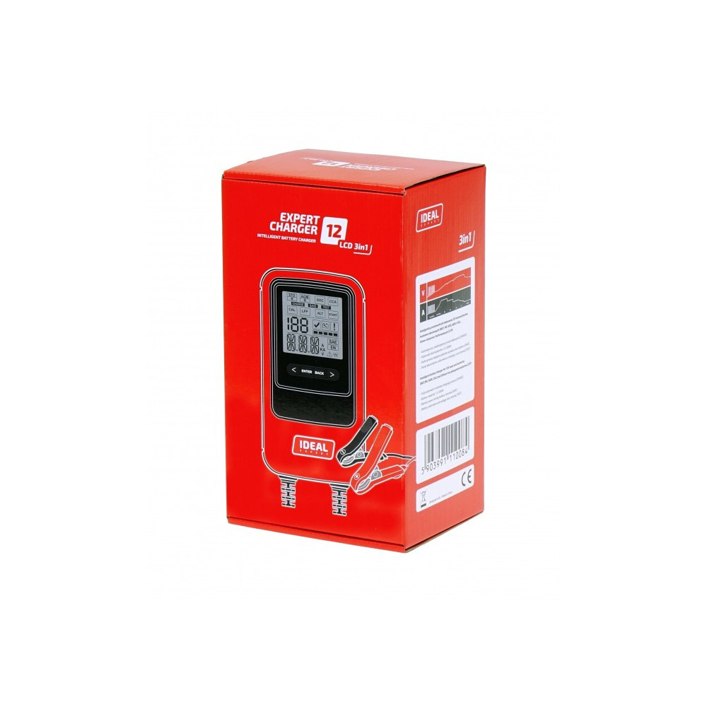 Inteligentny prostownik do ładowania i testowania akumulatorów EXPERT CHARGER 12 LCD 3in1 12V IDEAL EXCHARGE12LCD