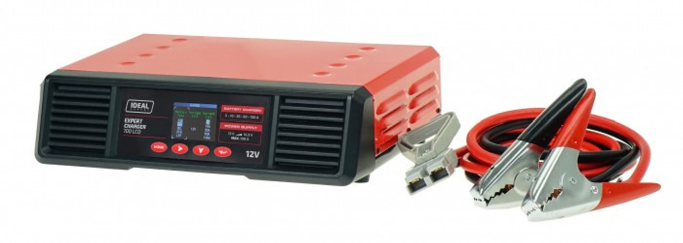 Inteligentny prostownik do ładowania akumulatorów EXPERT CHARGER 100 LCD 12V IDEAL  EXCHARGE100