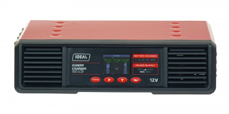 Inteligentny prostownik do ładowania akumulatorów EXPERT CHARGER 100 LCD 12V IDEAL  EXCHARGE100