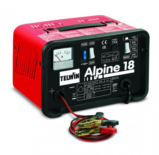 Prostownik do ładowania 12 i 24 woltowych akumulatorów kwasowych ALPINE 18 TELWIN 807545