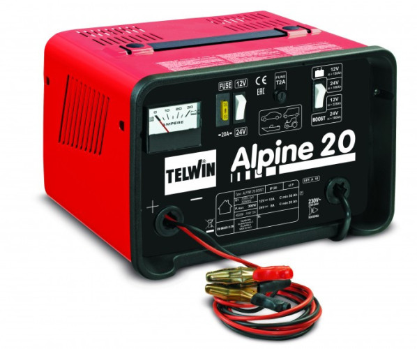 Prostownik do ładowania 12 i 24 woltowych akumulatorów kwasowych ALPINE 20 TELWIN 807546