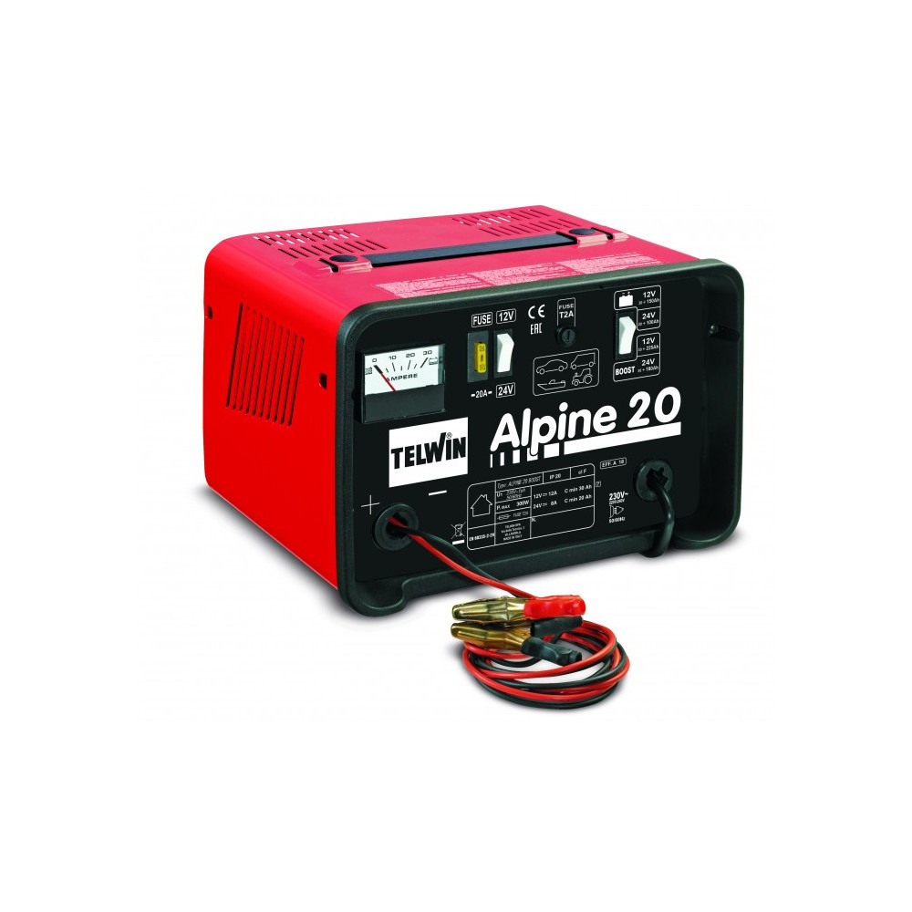 Prostownik do ładowania 12 i 24 woltowych akumulatorów kwasowych ALPINE 20 TELWIN 807546