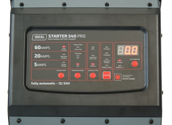Prostownik do ładowania i rozruchu STARTER 540 PRO STD/GEL/AGM/Lithium 12/24V IDEAL