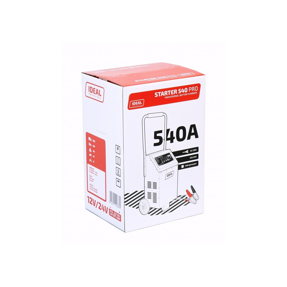 Prostownik do ładowania i rozruchu STARTER 540 PRO STD/GEL/AGM/Lithium 12/24V IDEAL