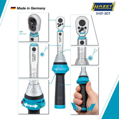 Klucz dynamometryczny 1/4" ze świadectwem wzorcowania PCA 1–9Nm  ±4% Hazet 5107-3CTPCA