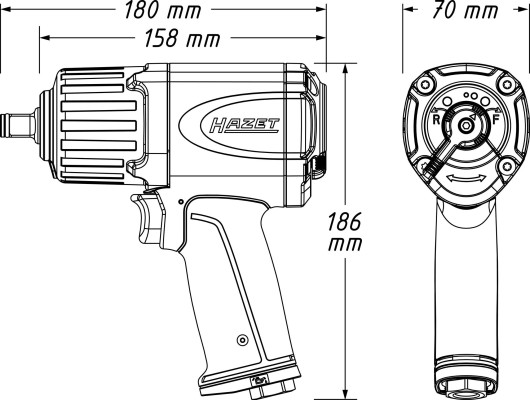 Klucz udarowy 1/2" Hazet 9012ECO  1700Nm